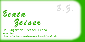 beata zeiser business card